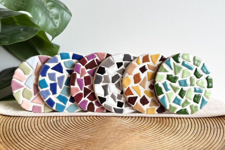 DIY Pakket mozaïek onderzetters zwart wit alle kleuren