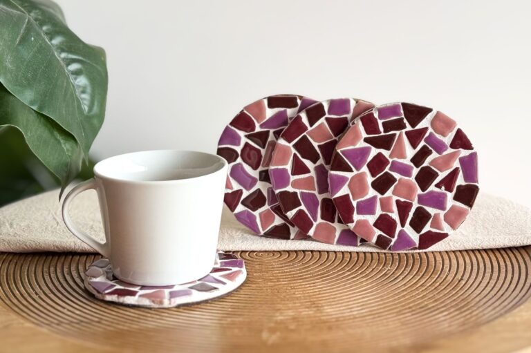 DIY pakket mozaïek onderzetters roze